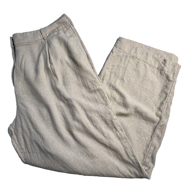 Old Navy Women Pants Linen Blend XL Wide Leg High‎ Rise Office Business Mature - Picture 1 of 11